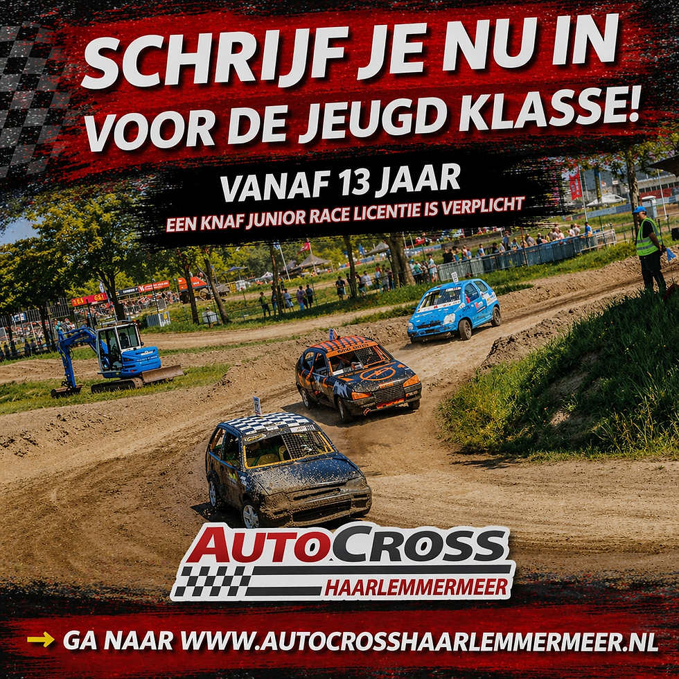 🏁 Schrijf je nu in voor de junior klasse!