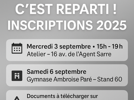 C'EST REPARTI ! INSCRIPTIONS 2025