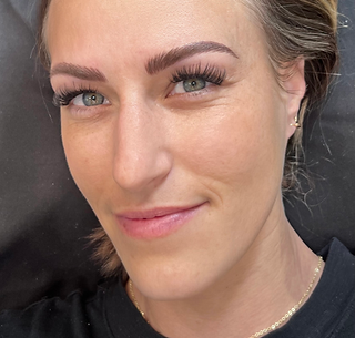 Subtle top lash enhancement permanent eyeliner defining the eye shape