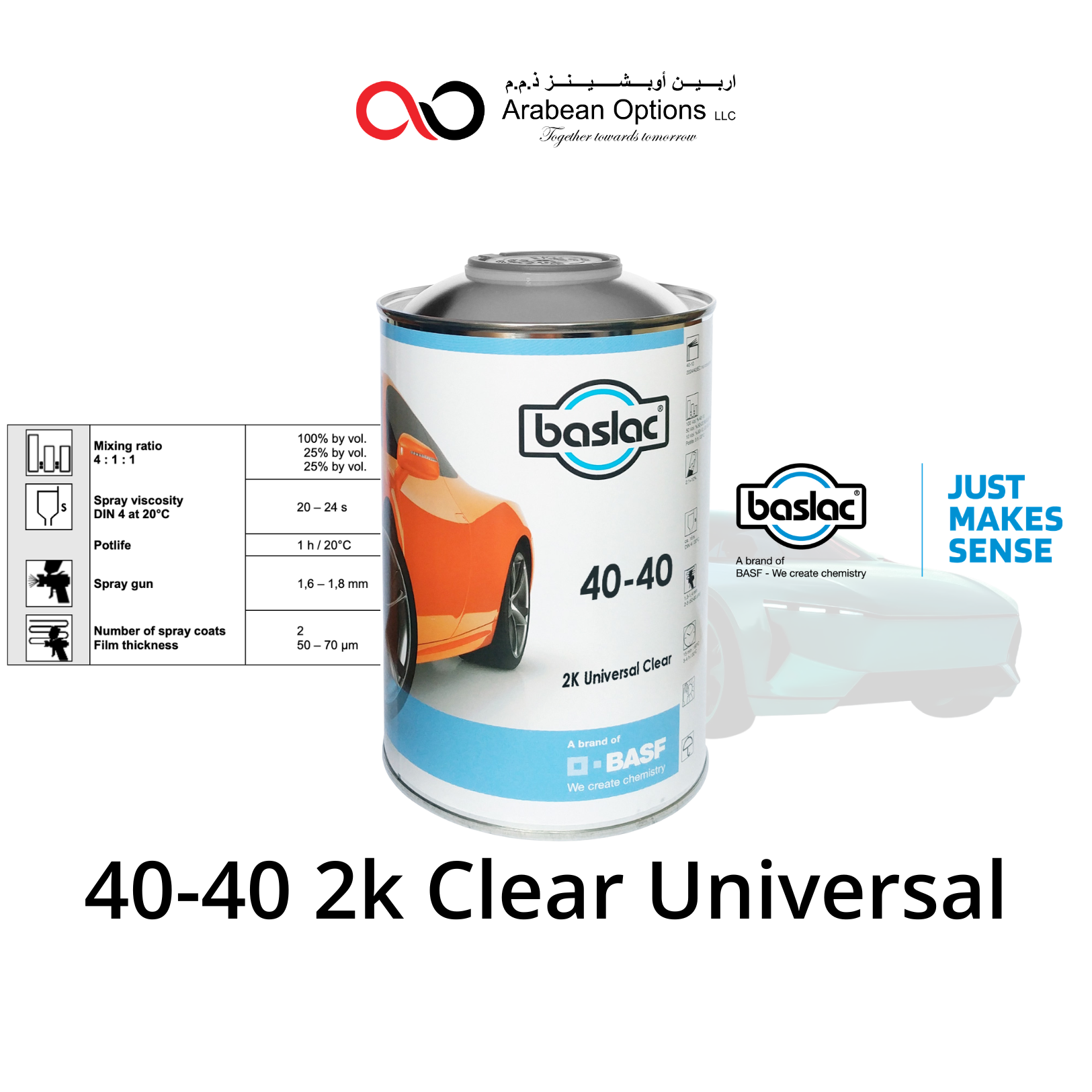 Baslac 40-40 2k Clear Universal can