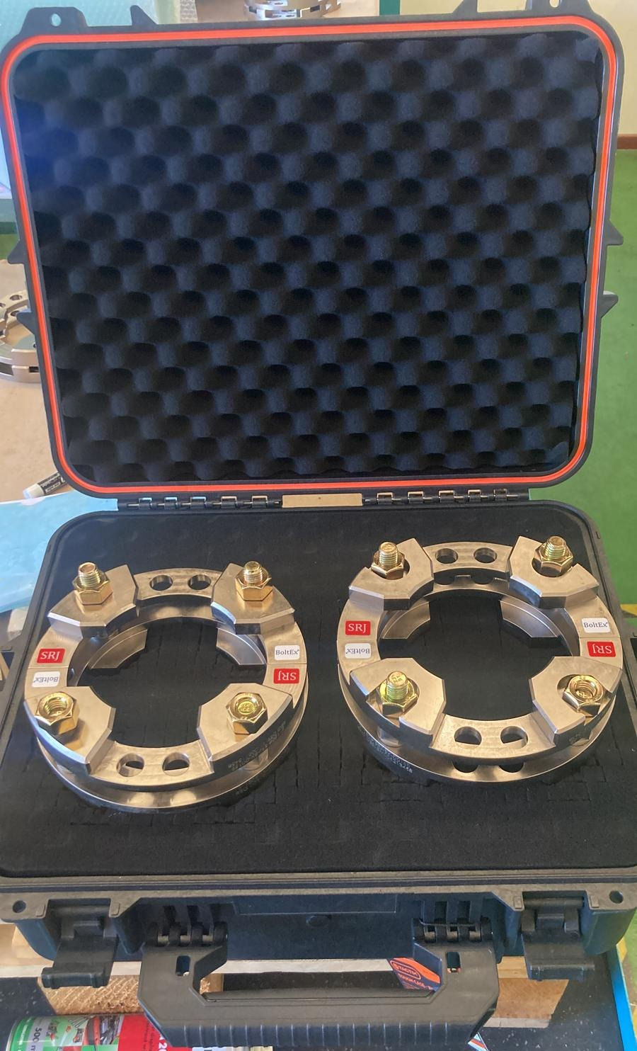 BoltEx hot bolting clamps in a case ready for use