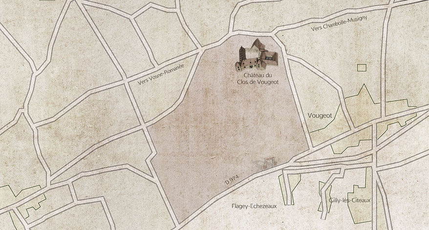 Carte de la route des grands crus de Bourgogne