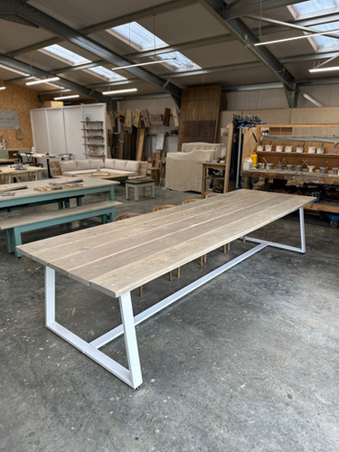 Stunning Rustic Metal Dining Table Design image