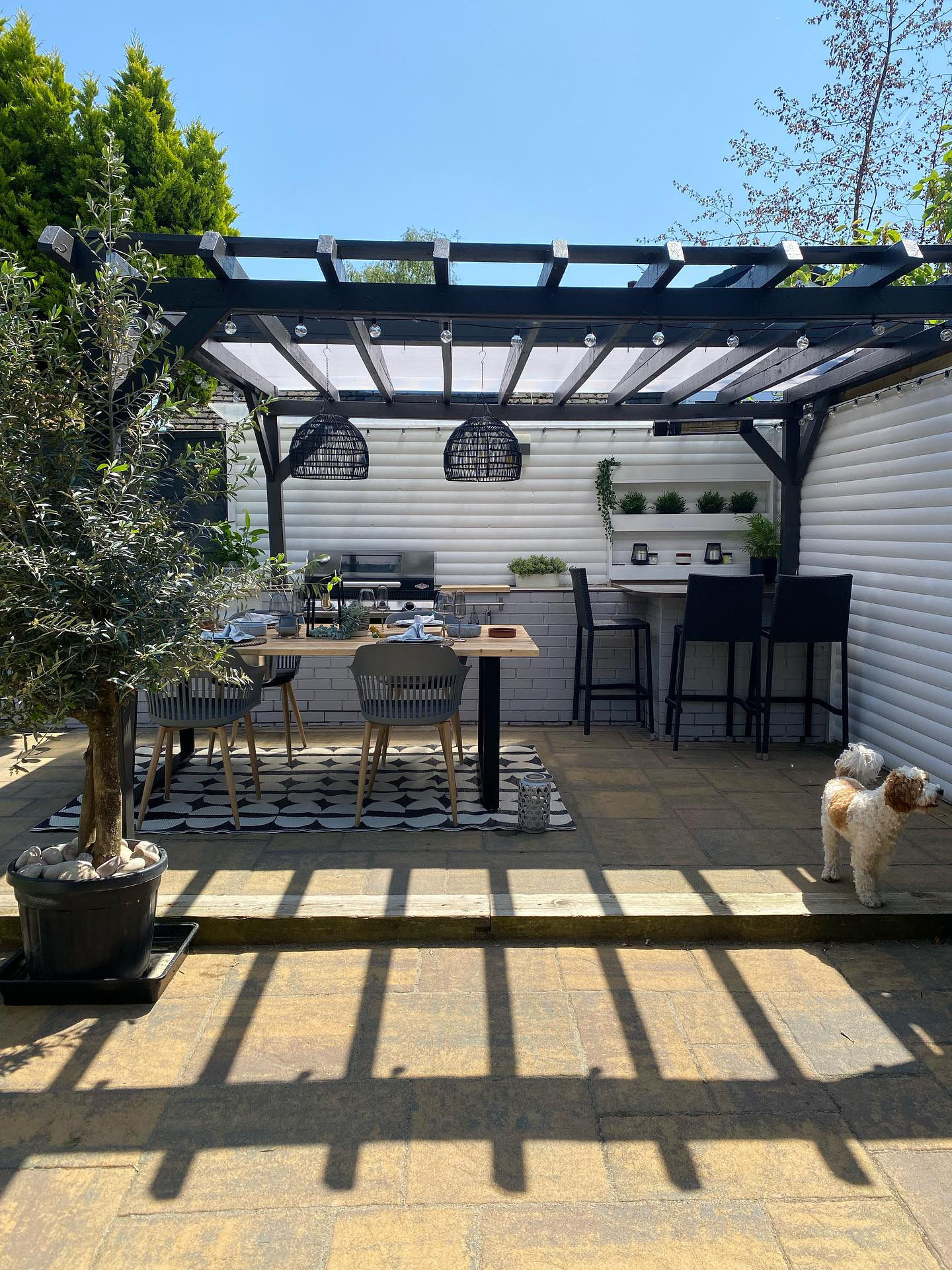 Rustic Scaffold Board Metal Patio Table with Bench Options