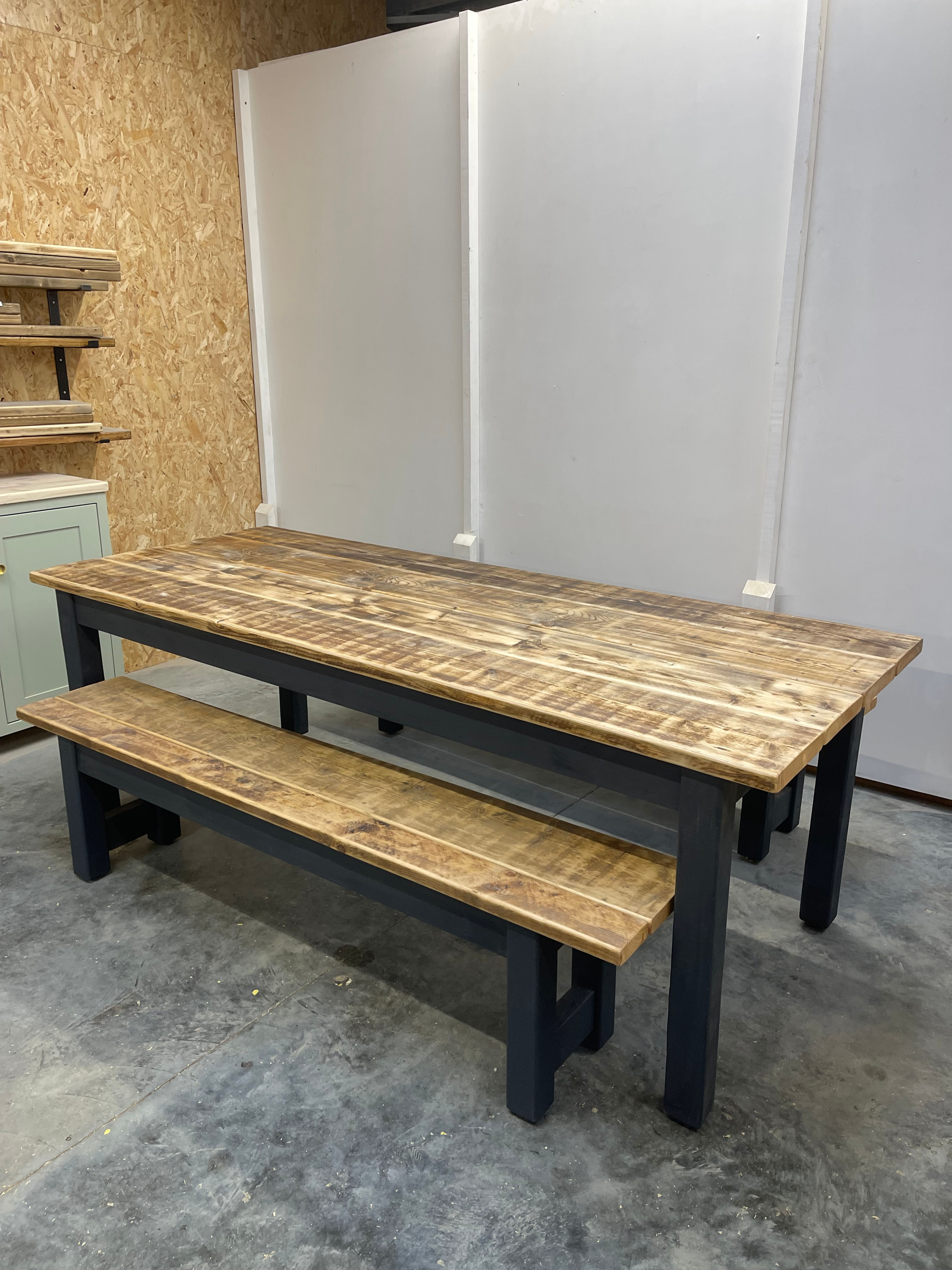 PRE-MADE Farmhouse Dining Table & 2 Benches