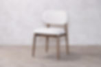 Mya Upholstered Dining Chair with a Linen Fabric and Wooden Curved Frame
