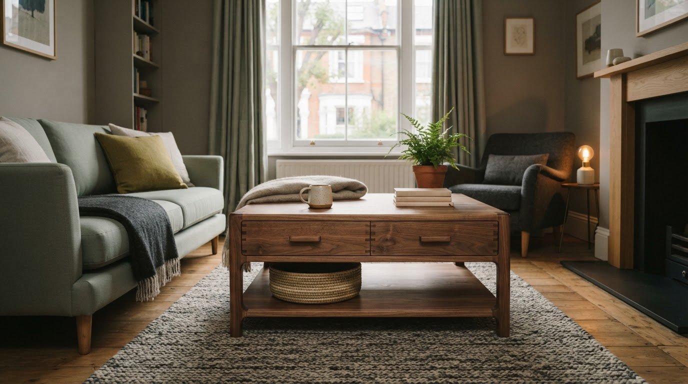 Handmade coffee table with storage