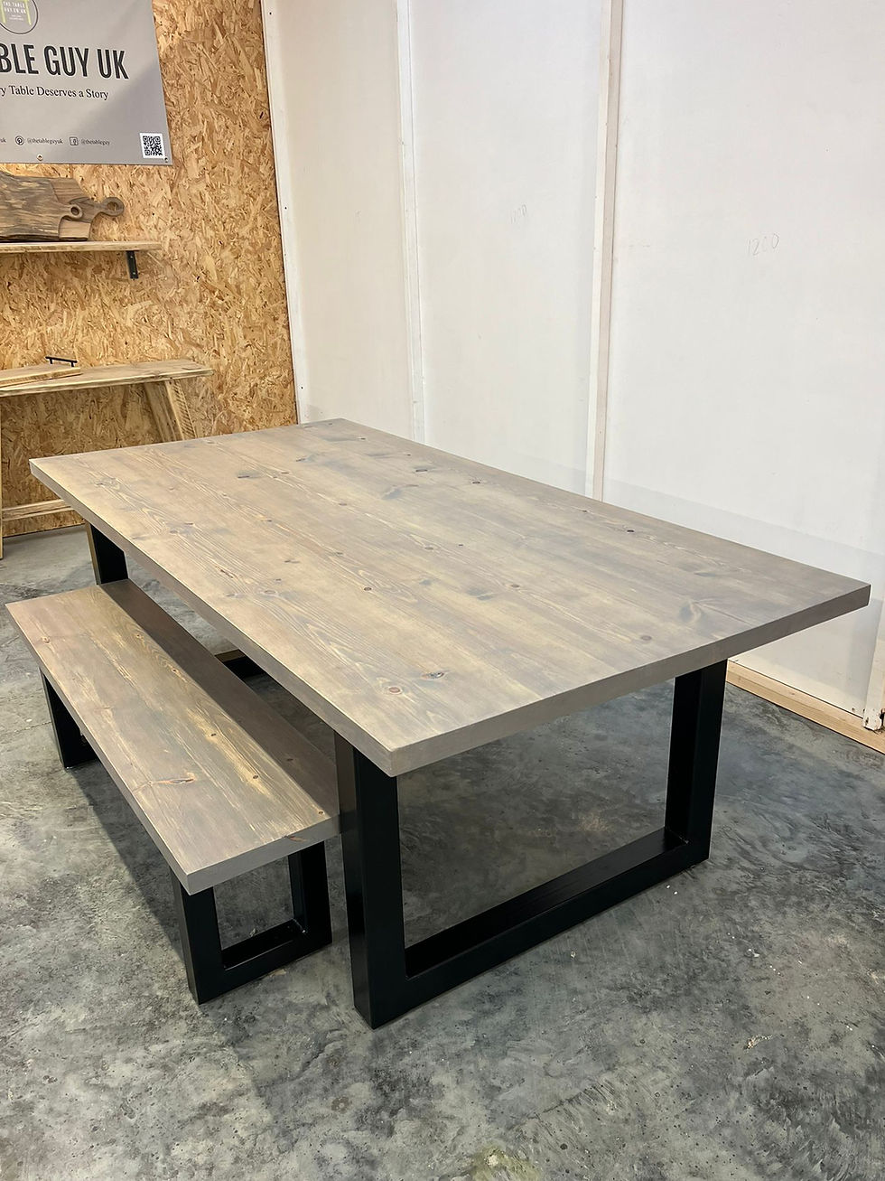 Thumbnail: Rustic Chunky Metal Dining Table (+ Bench Options)Chunky Wooden Table Top