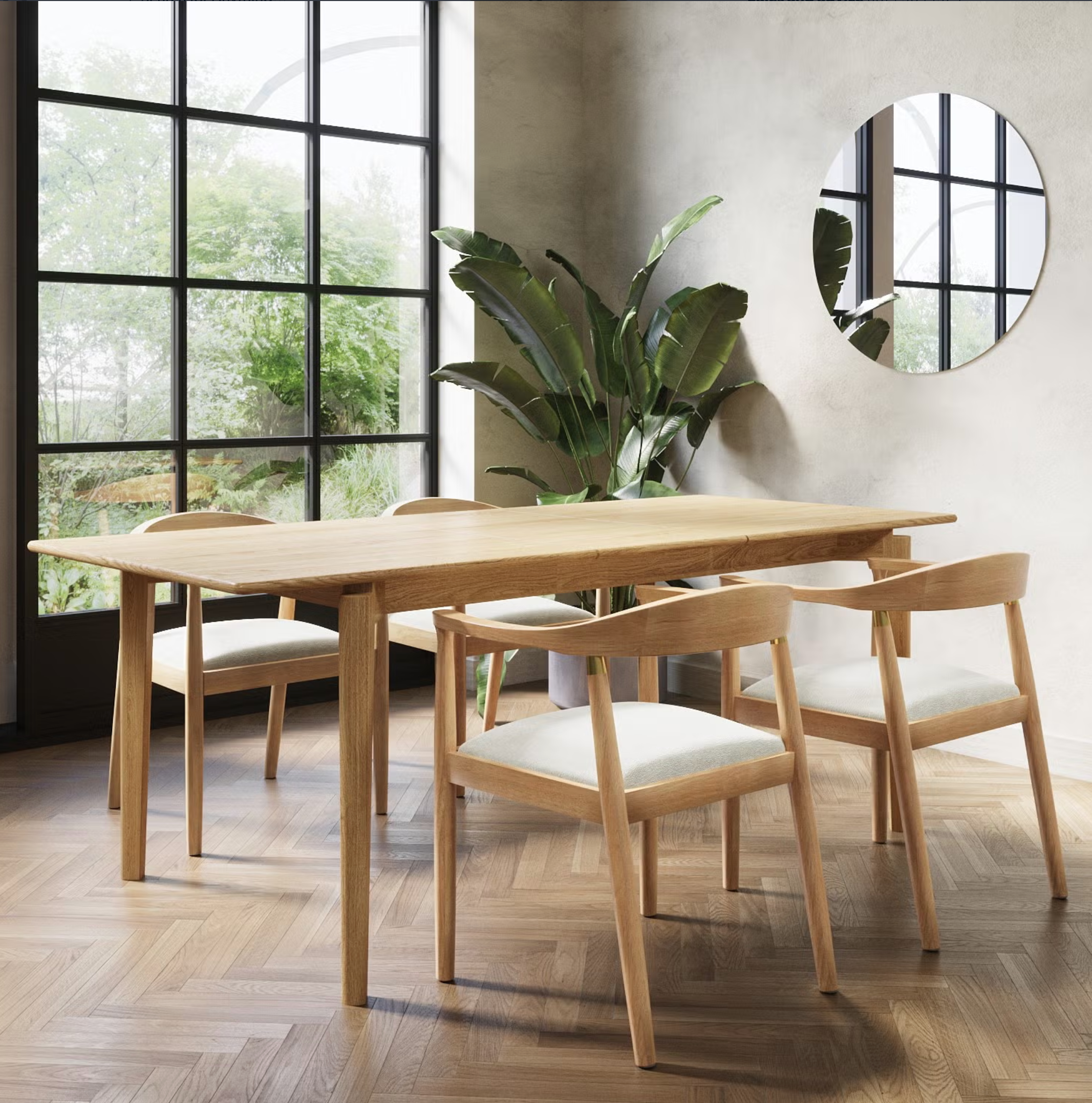 Oak Extendable Dining Table Set