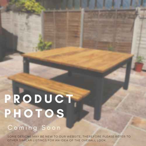 1.6m Square Rustic Patio Table (+ Bench Options) TheTableGuy