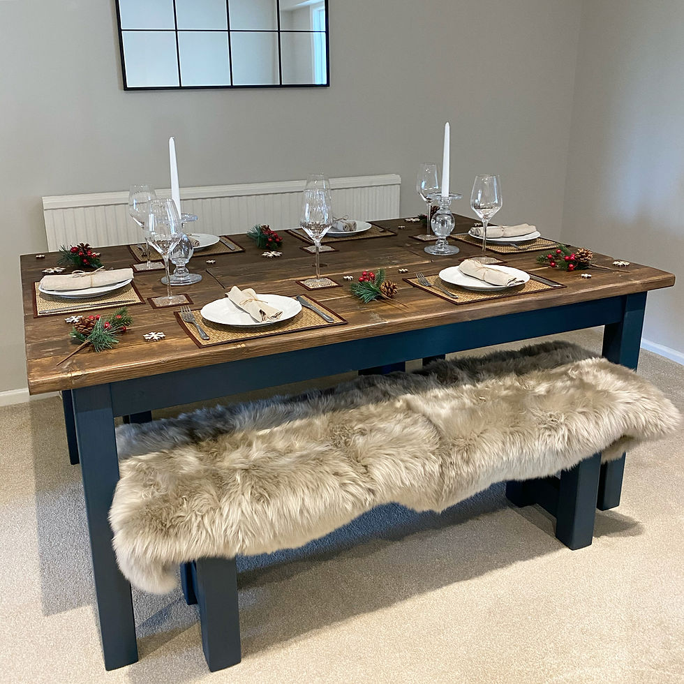 Thumbnail: Rustic Prosecco Farmhouse Dining Table (+ Bench Options)