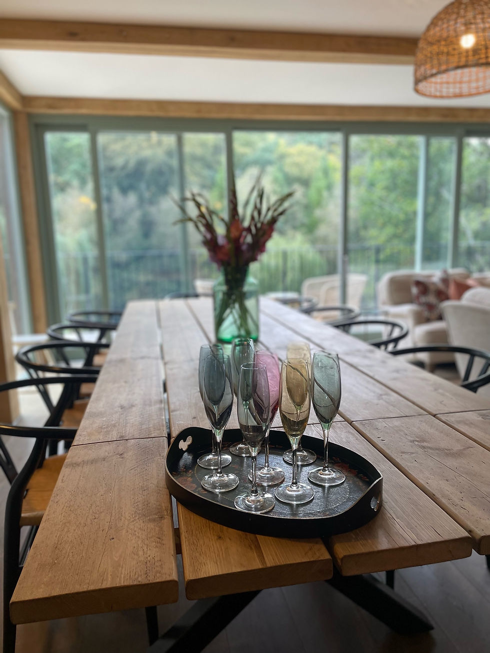 Thumbnail: Large Bespoke Metal Dining Table with a Scaffold Board Table Top