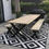 Thumbnail: Rustic X Metal Prosecco Banqueting Patio Table (+ Bench Options)