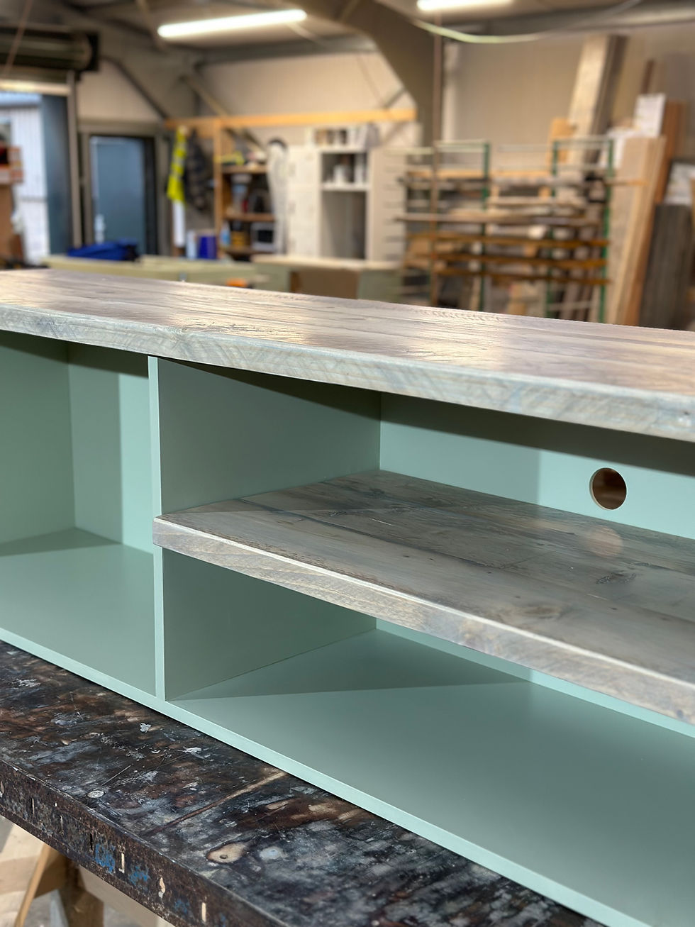 Thumbnail: Bespoke Rustic Scaffold Board TV Unit