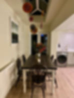 Rustic French Farmhouse Dining Table made with a Scaffold Board Top