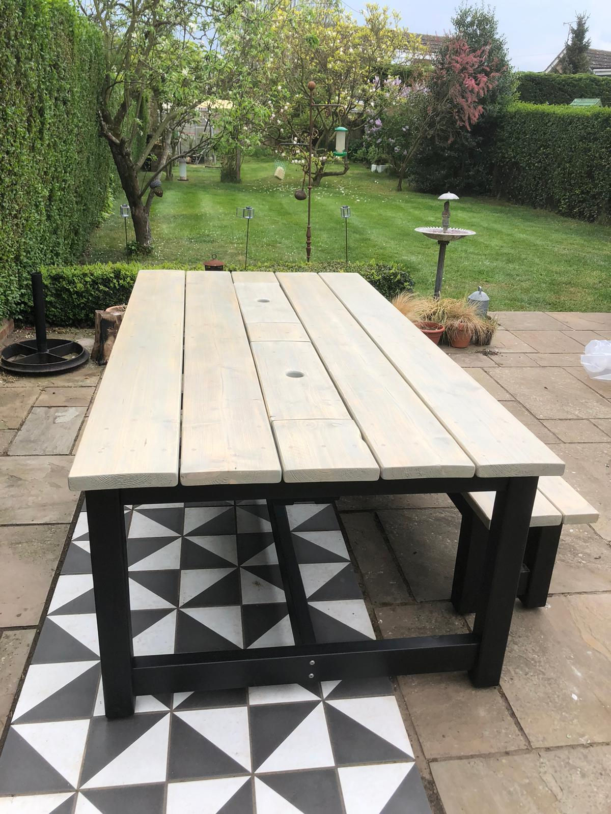 EX-DISPLAY Rustic Prosecco Refectory Patio Table & 1 Bench