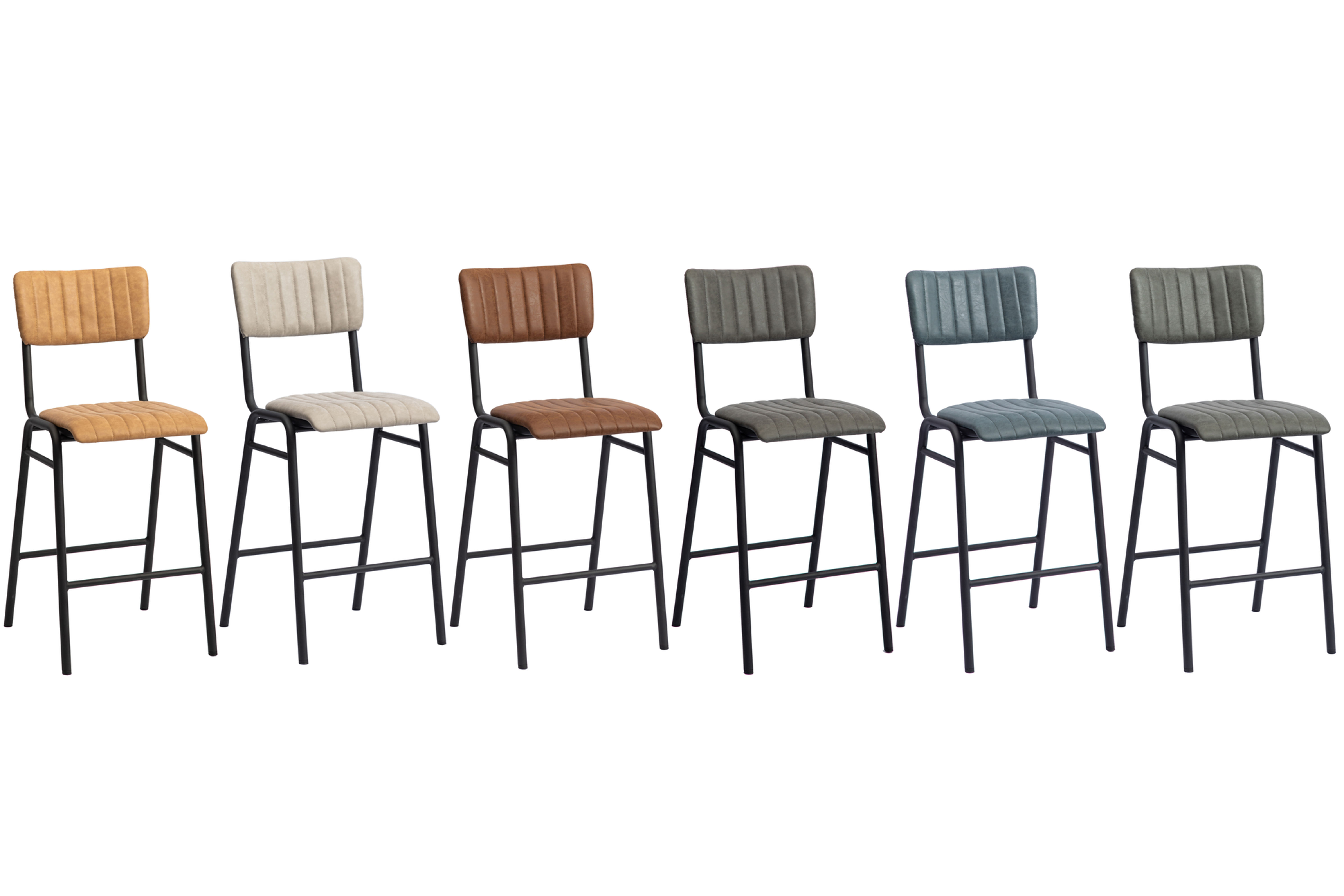 Retro Industrial Leather Stools