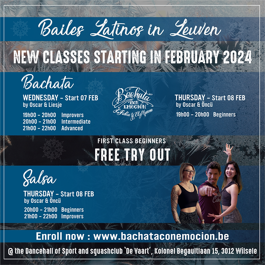 Bachata beginners - Salsa beginners & level 2 - Winter series