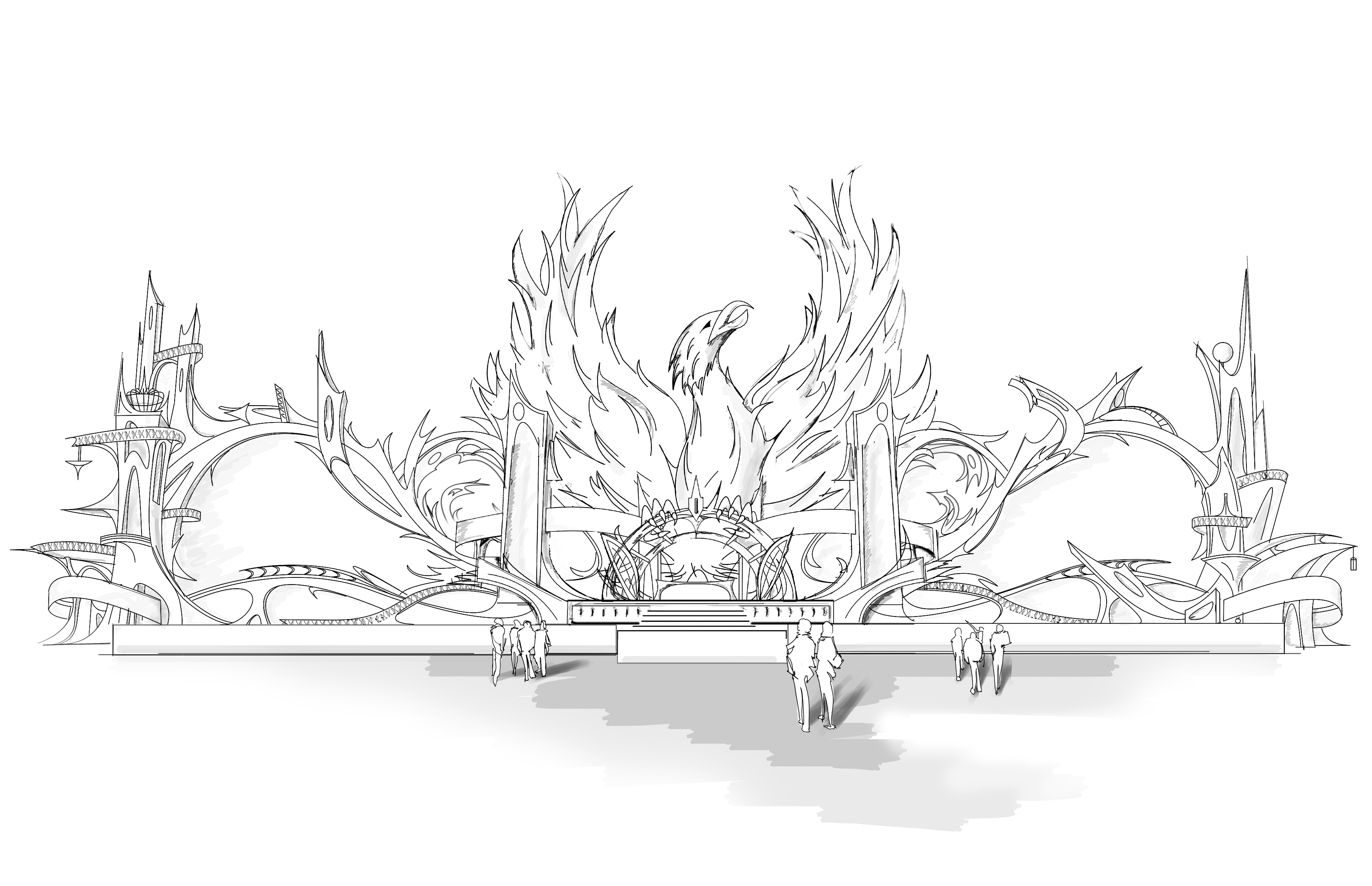 Dreamfields Mexico – Mainstage paper sketch
