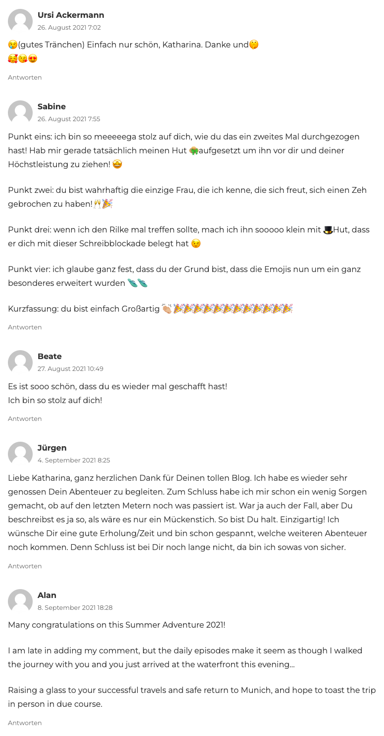 KAlpenüberquerung Salzburg Triest Jamiano Triest Kommentare