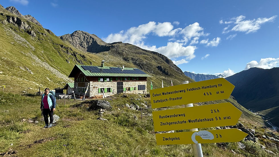 Los gehts. Pforzheimer Hütte in der Sonne