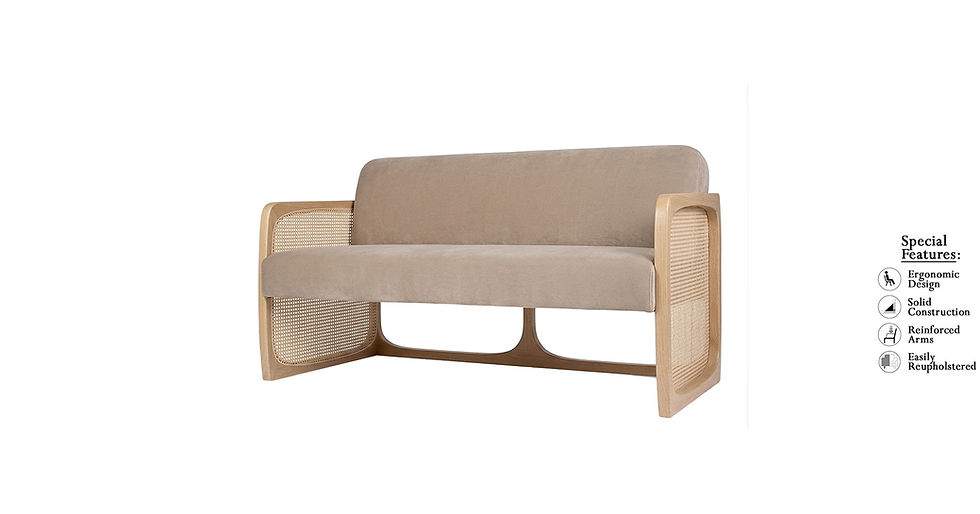 Thumbnail: Sofa-Loveseat-Front Angle View-Sand-Samuelson Senior Living Furniture