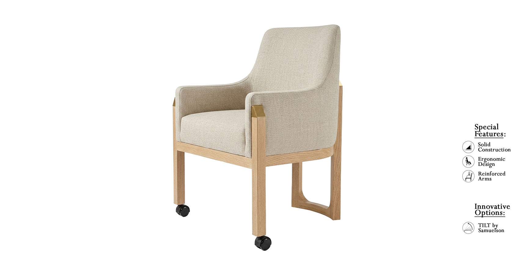 Dining Chair- Front Angle View- Sand- Samuelson Senior Living Furniture