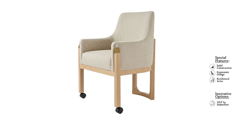 Dining Chair- Front Angle View- Sand- Samuelson Senior Living Furniture