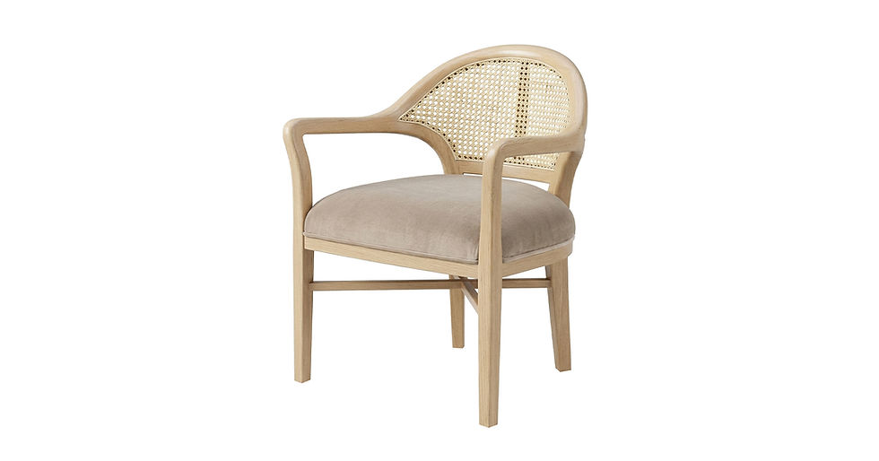 Occasional Chair- Front Angle View- Cane Sand- Samuelson Hospitality Furniture