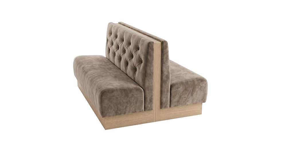 Banquette- Front Angle View- Taupe- Samuelson Hospitality Furniture