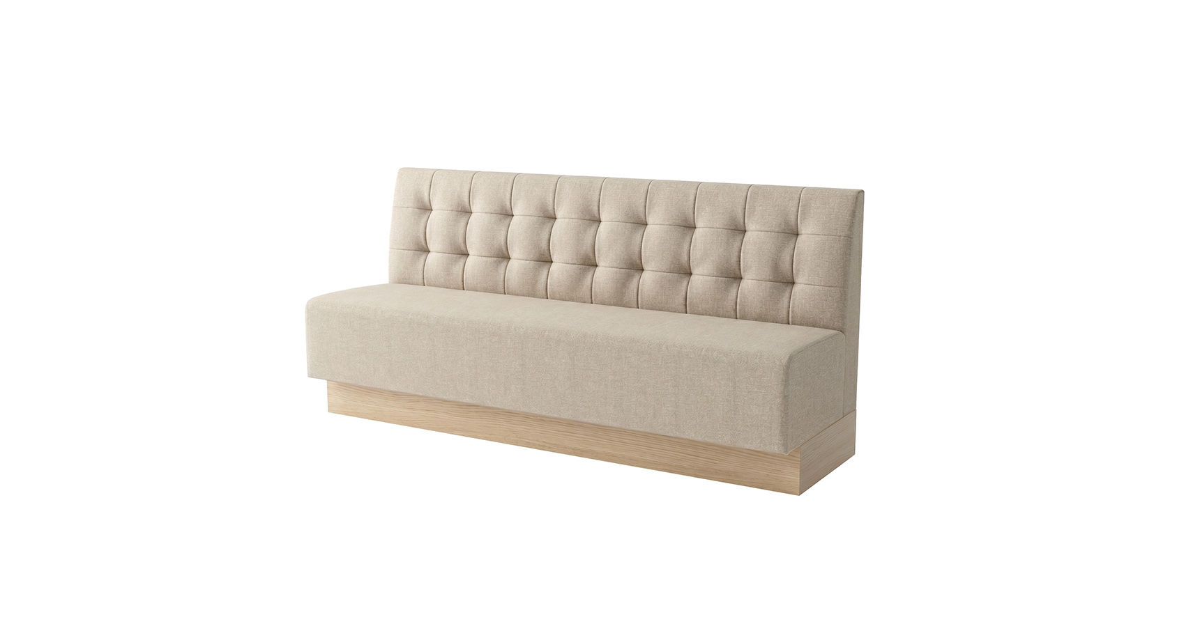 Banquette- Front Angle View- Sand- Samuelson Hospitality Furniture