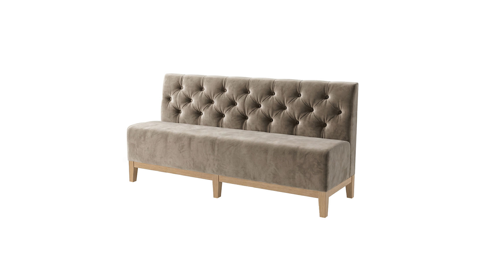 Banquette- Front Angle View- Taupe- Samuelson Hospitality Furniture