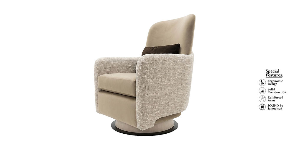 Occasional Chair- Front Angle View-Taupe-Samuelson Senior Living Furniture