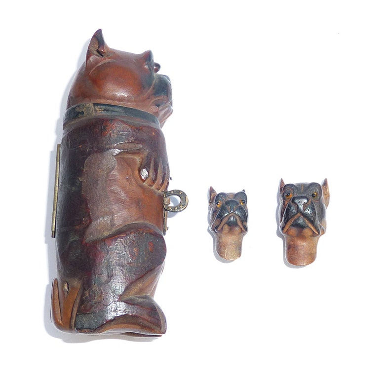 Thumbnail: Rare Black Forest Dog Pipe Holder Grand Tour