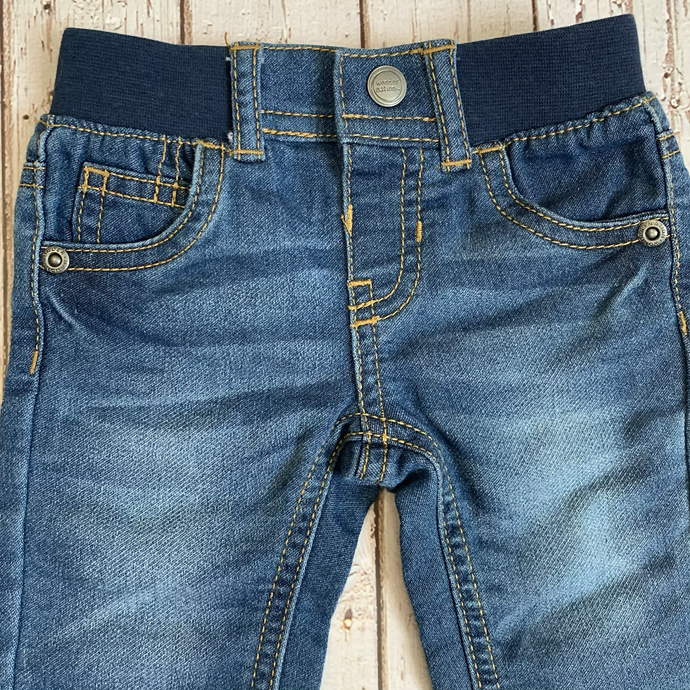 Miniatura: Conjunto Blusa Social com Recorte em Suede + Calça Jeans