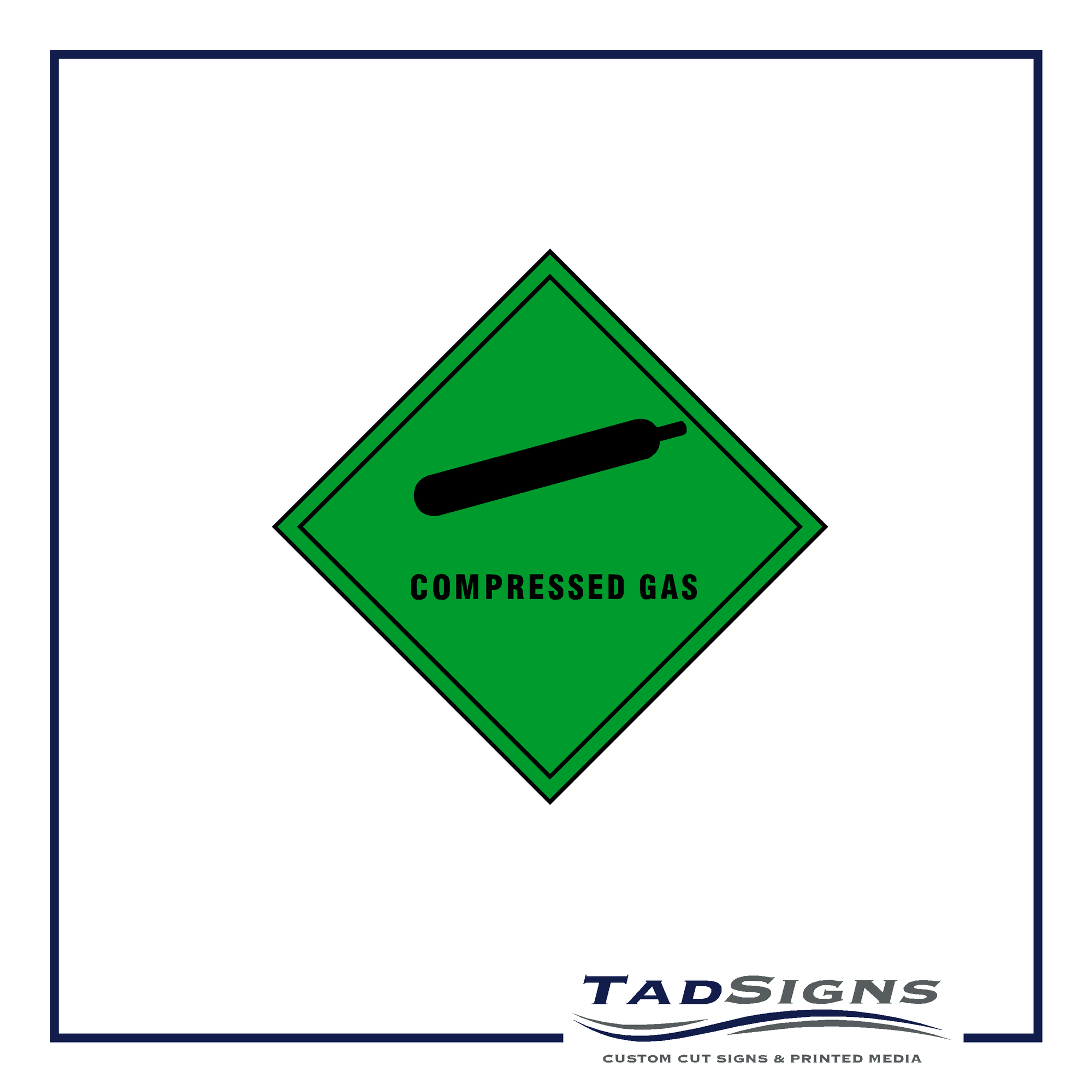 Dangerous substances - compressed gas sign
