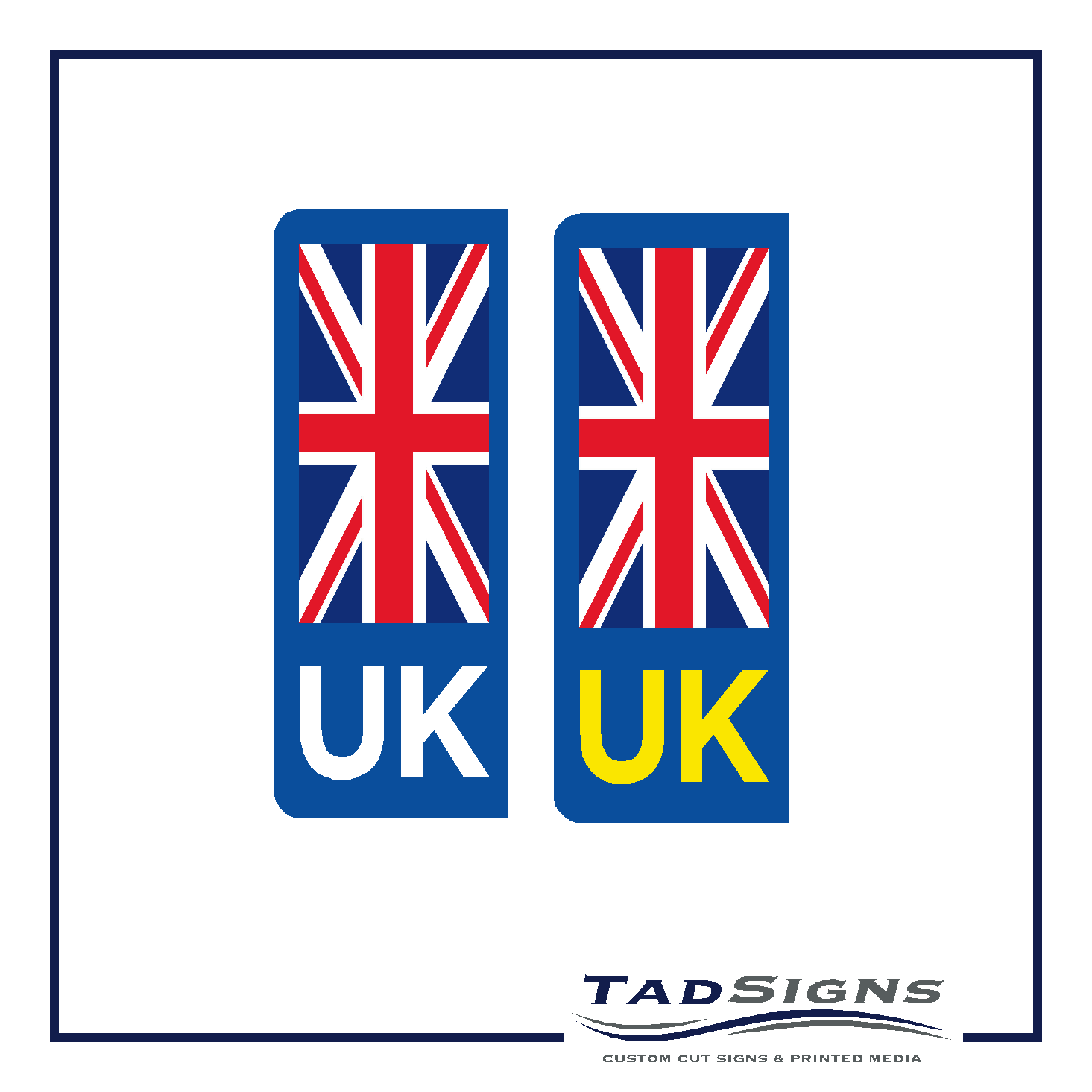 New! Twin pack UK compliant vehicle number plate stickers