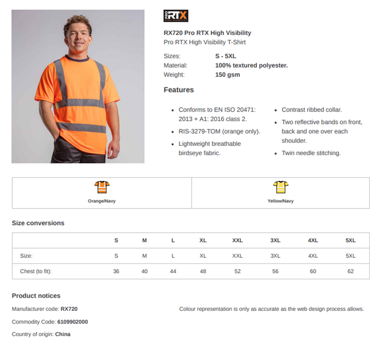 Thumbnail: RX720 Pro RTX High Visibility T-Shirt *MULTIBUY AVAILABLE*