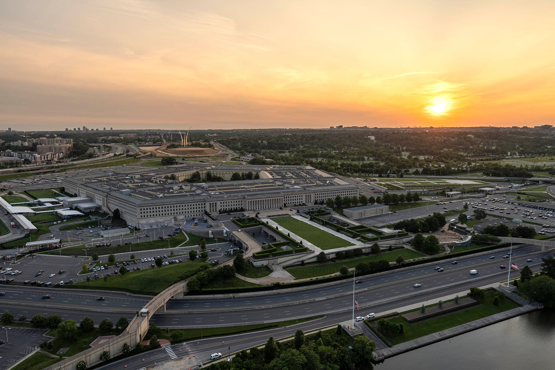 Aerial view of the Pentagon, headquarters of the U.S. Department of Defense
