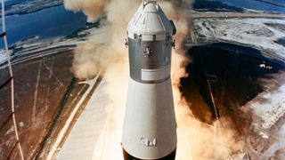 Apollo 11's Saturn V rocket lifts off from Kennedy Space Center, July 16, 1969