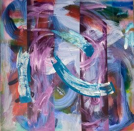 60"X60" acrylic paint and spray paint on wood panel
2022