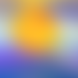 a pastel image of a yellow moon and the ocean. the sky is blue and purple. you can see pastels and other tools to the right of the image