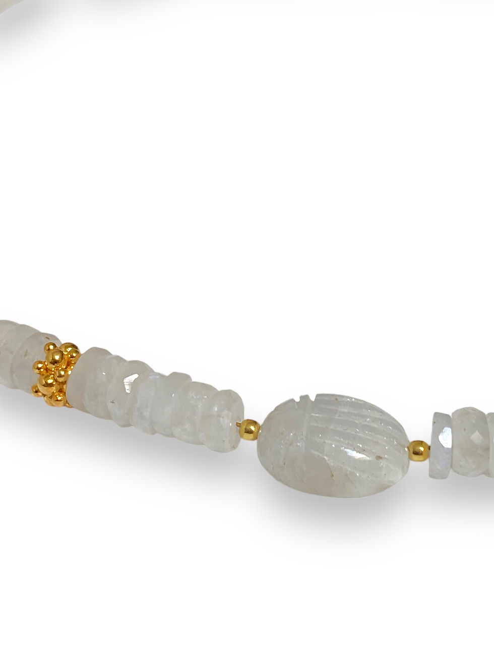 Thumbnail: Rainbow Moonstone necklace with scarab