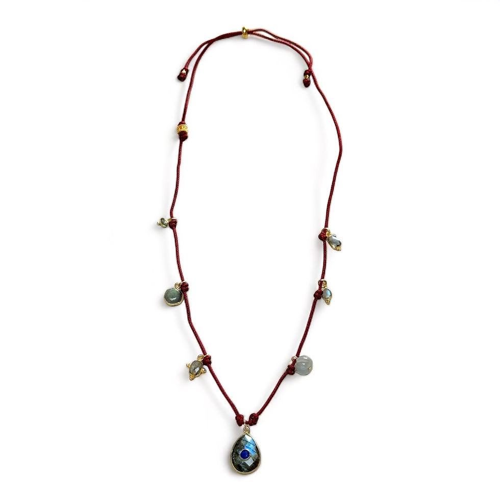 Miniature : Braided cord necklace with charms