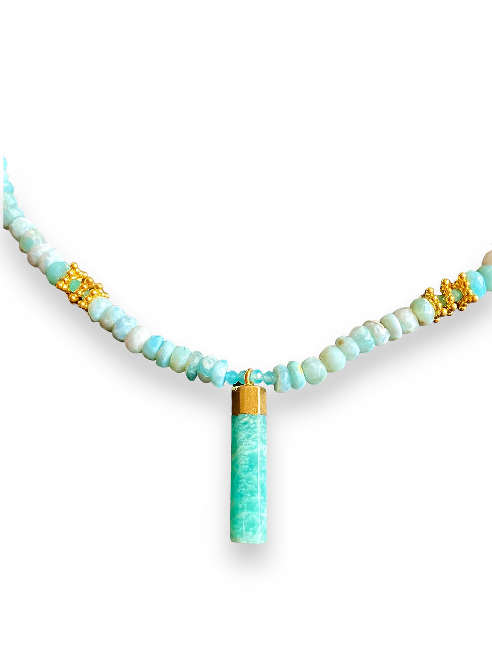 Tour de cou en amazonite avec pendentif