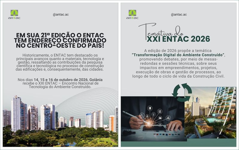 Inscrições abertas! Garanta sua vaga no maior evento de Tecnologia do Ambiente Construído, com participação do Departamento de Engenharia de Construção Civil da USP e organização da ANTAC