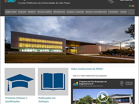 Processo Seletivo do PPGEC - Programa de Pós-Graduação em Engenharia Civil da EPUSP, nas seguintes áreas de concentração: Engenharia de Construção Civil e Urbana; Estruturas; Geotecnica e Hidraulica