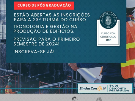 TECNOLOGIA E GESTÃO NA PRODUÇÃO DE EDIFÍCIOS (Pós-TGP) do Poli-Integra