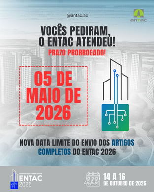 🚨XXI ENTAC 2026: Prazo de submissão estendido até 05 de maio!