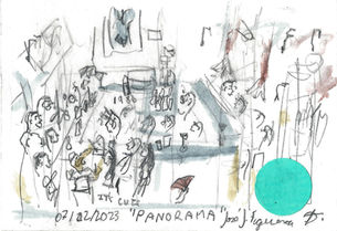 07/02/2023 "Panorama"5.5 in x 6.5 in mixed media on watercolor paper